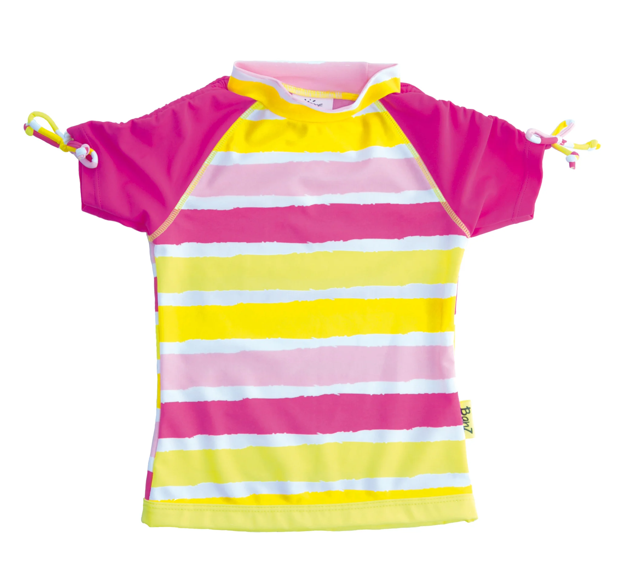 Camiseta protección solar infantil rosa rayas Baby Banz