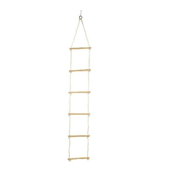 Escalera de cuerda y madera