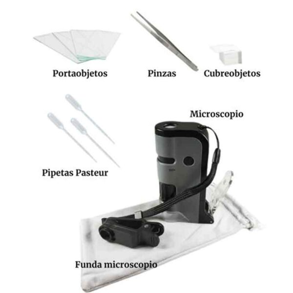 microscopio microflip mp250 con accesorios y funda