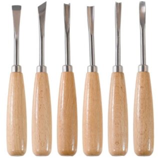 Set de 6 gubias para talla de madera – Kids at Work