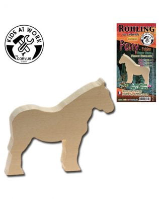 Figura de madera de tilo para tallar (Pony) – Kids at Work