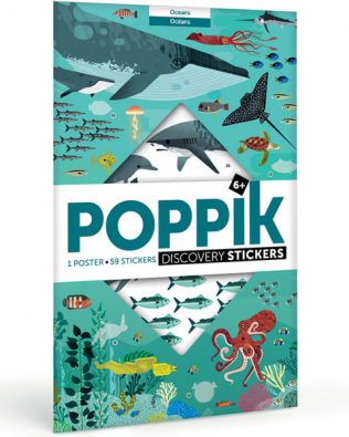 Gran póster de pegatinas «Animales marinos» – Poppik