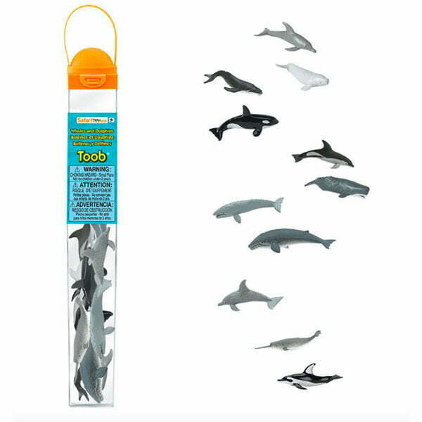 tubo de figuras en miniatura de ballenas y delfines