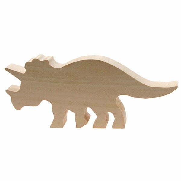 talla de madera de tilo con la forma de un triceratops