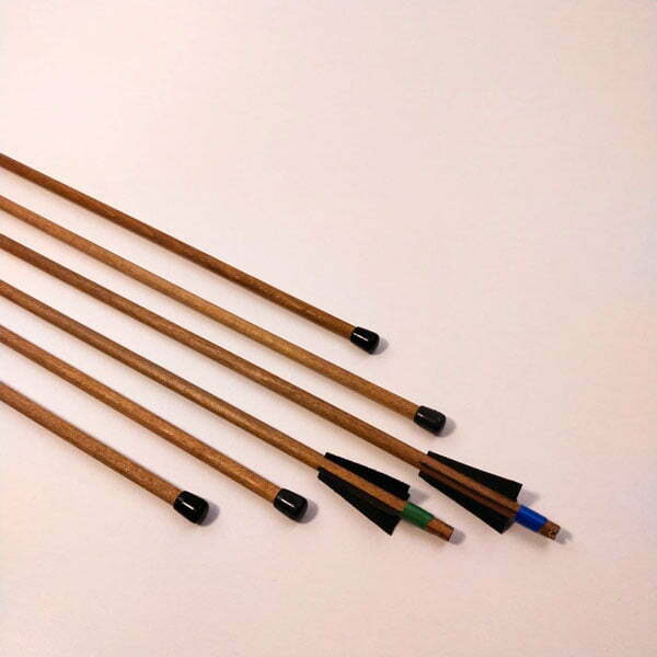flechas de madera con punta de goma para arco de madera infantil