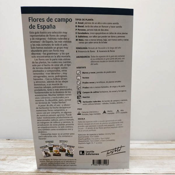 MINIGUIA PLEGABLE DE CAMPO DE LECTIO EDICIONES DE 101 FLORES SILVESTRESDE ESPAÑA