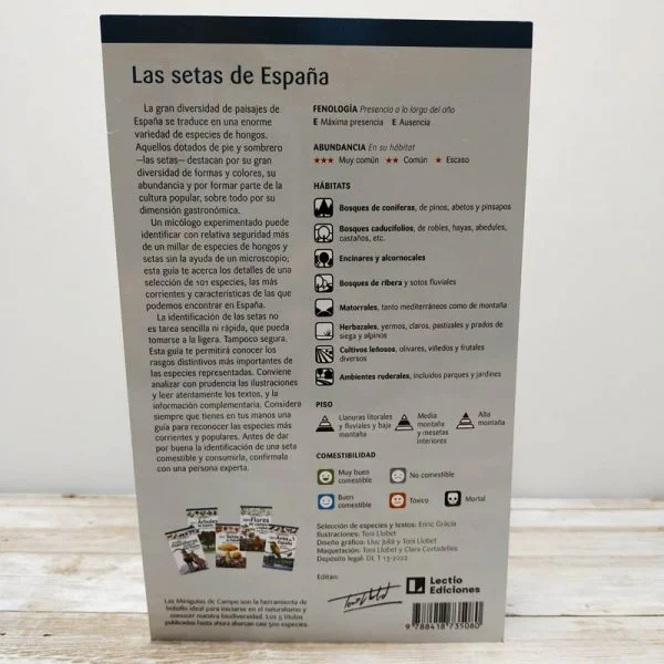 MINIGUIA PLEGABLE DE CAMPO DE LECTIO EDICIONES DE 101 SETAS DE ESPAÑA