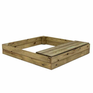 Arenero con cajón-banco de madera KASSI – Masgames