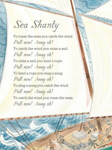 detalle del libro de poemas en inglés titulado a first book of the sea, escrito por nicola davis