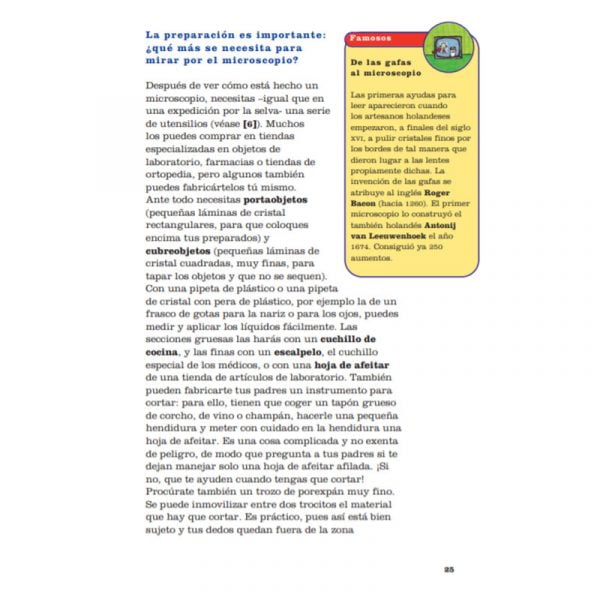 interior del libro expedicion microscopico