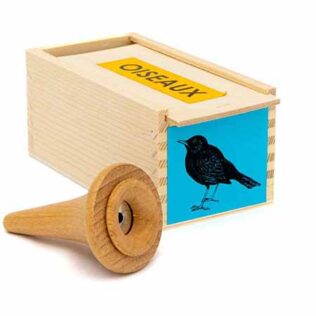 Reclamo para aves artesano en madera mirlo negro