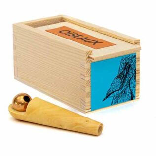 Reclamo para aves artesano en madera trepador azul
