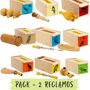 Pack de 2 reclamos artesanales de aves
