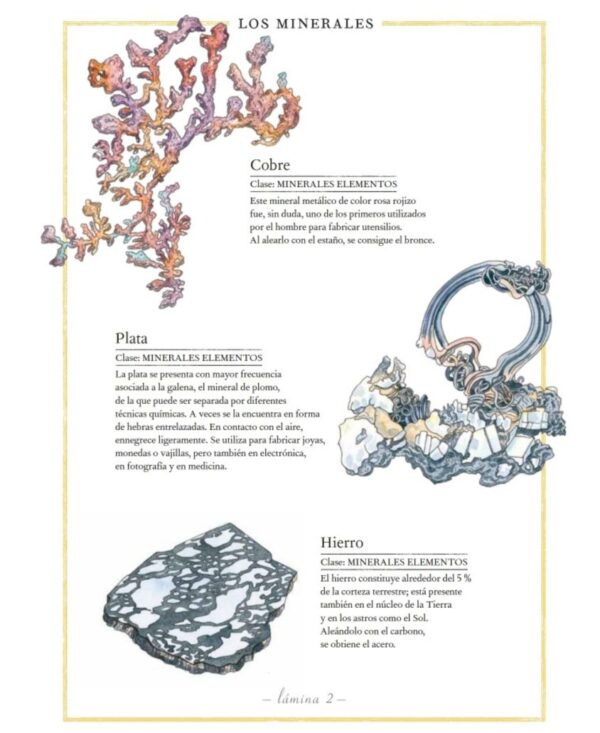 Libro inventario ilustrado de rocas y minerales de Editorial Kalandraka