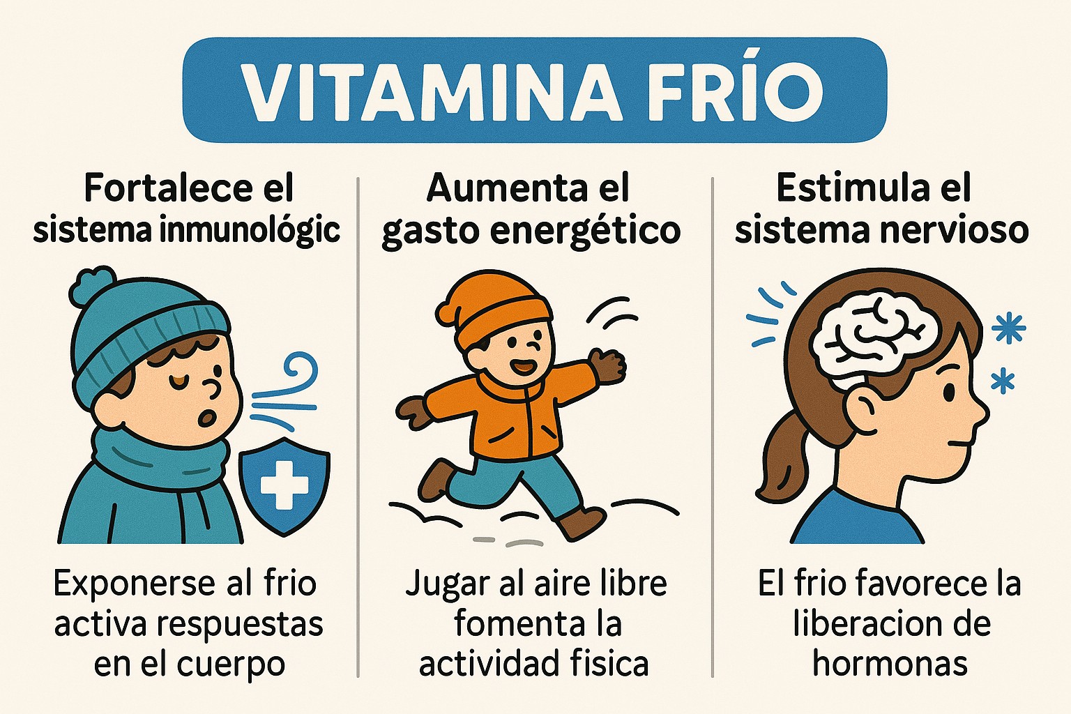 Infografía salud infantil - vitamina frío