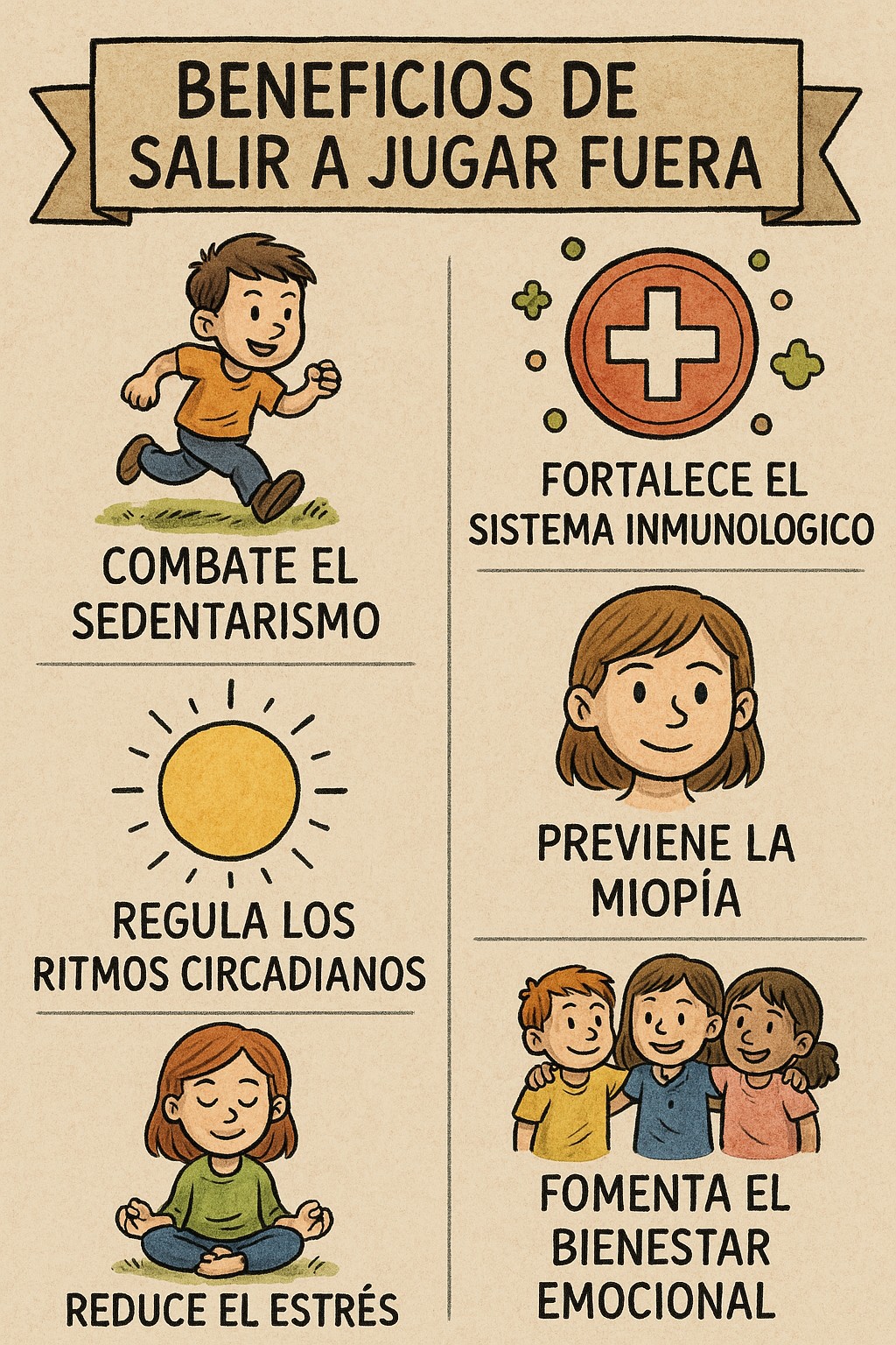 Infografía beneficios juego al aire libre