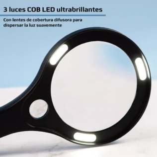 Lupa de mano con LED COB regulable Carson AS-90 | Serie Lume™ 2,5x con lente asférica 90mm + Spot 7x