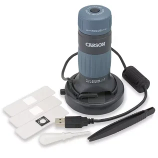 Microscopio digital USB Carson MM-940 | Serie zPix™ 86x-457x con zoom, iluminación LED y captura de fotos y videos